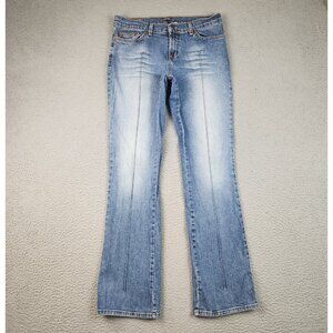 VTG Slim Boot Y2K Jeans Womens/JR's 9 Low Rise Bareback Center Seam Faded Denim